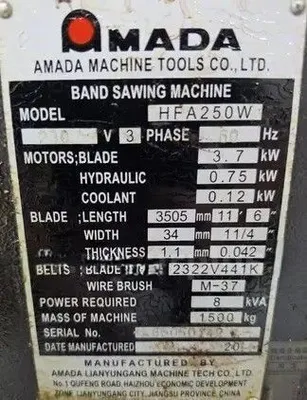 2015 AMADA HFA-250W Saws, Horizontal | Machinery Central (3)