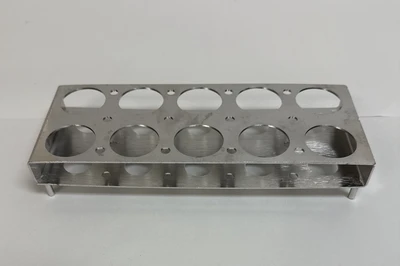 Laboratory Stainless Steel Box Centrifuge Syringe Holding Rack 9.5x3.75x2.5"