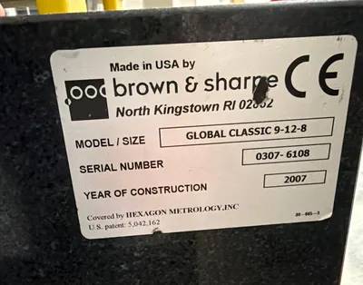 2007 BROWN & SHARPE GLOBAL CLASSIC 9.12.8 Coordinate Measuring Machines | Machnet (4)