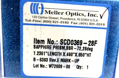 LOT OF 2 NEW MELLER OPTICS SCD0369-28F SAPPHIRE PRISM SCD036928F