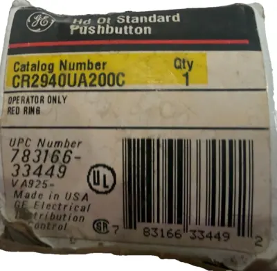 NEW LOT OF 2 GENERAL ELECTRIC CR2940UA200C SELECTOR SWITCH HEAD