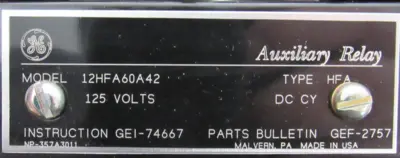 USED GE 12HFA60A42 AUXILARY RELAY TYPE HFA