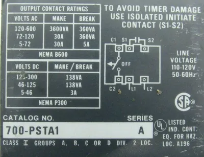 NEW ALLEN BRADLEY 700-PSTA1 TIMING MODULE SER.A 700PSTA1
