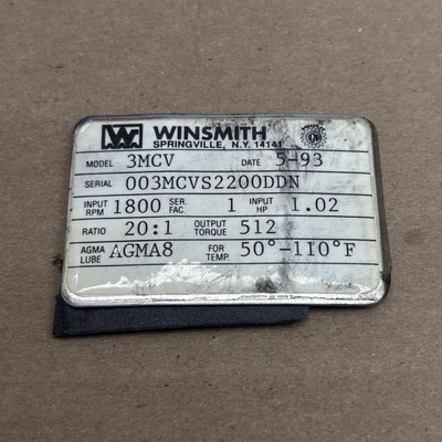New | in-Stock WINSMITH 003MCVS2200DDN Gearboxes Indiana US | J&J Industrial Supply #1486217