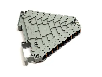USED PHOENIX CONTACT PTRVB 8-PV/BK TERMINAL BLOCK 250V 17.5A DIN RAIL GRAY