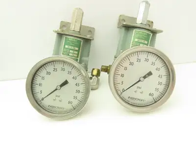 Beloit MC2-75-120B Pneumatic Air Regulator Valve W/Guage 60psi 3/8" NPT Lot Of 5