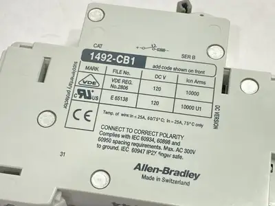 1492-CB1DF030 | Allen Bradley  Ser B Circuit Breaker 1-Pole 3A 300V - Used