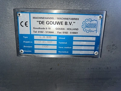 500L DE GOUWE B.V U-Trough Ribbon Blender