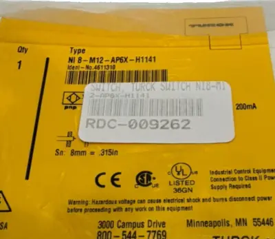 NEW TURCK NI8-M12-AP6X-H1141 SENSOR 4611310 NI8M12AP6XH1141