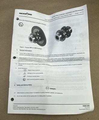 NEW Rexnord Thomas 014546