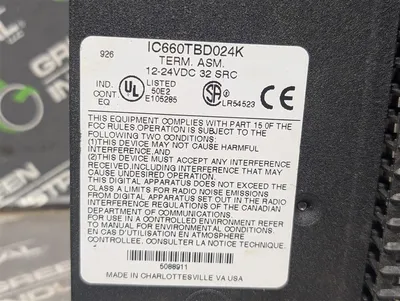 GE Fanuc IC660TBD024K Genius 12/24VDC Source Input / Output Module Used