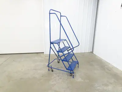 Ballymore Rolling Ladder 4 Step 10" Work Platform 38" Top Step 300lbs 24" W