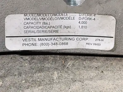 USED VESTIL D-FORK-4