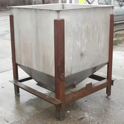 SPC6066  Bin Hopper Silo 25 cu.ft., bulk storage bin, Stainless Steel