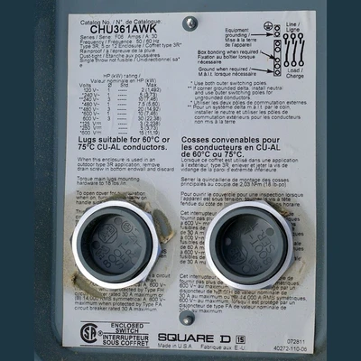Square D 30 Amp Non Fused Disconnect