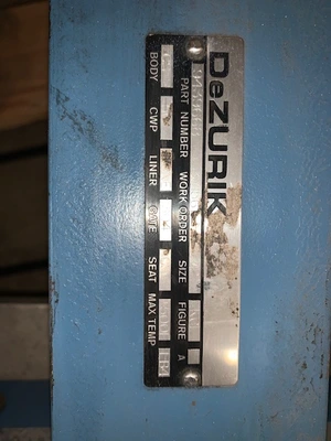 12" Dezurik Knife Gate Valve Figure KCI Air Operated , Unused