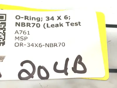 USED MSP SEALS CUSTOM O-RING SEAL, 34MM ID, 6MM THICKNESS