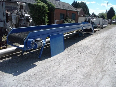 Flat Black Rubber Belt Conveyor 600mm wide x 7,600mm long