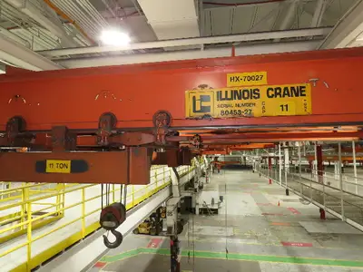 Cleveland Tramrail 11 Ton Double Girder Underhung Bridge Crane 18' 3" Span