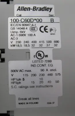 USED Allen-Bradley 100S-C60DJ14BC