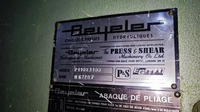 BEYELER Prerss Brake, in good used condition - ON HOLD UNTIL 08.05.2025