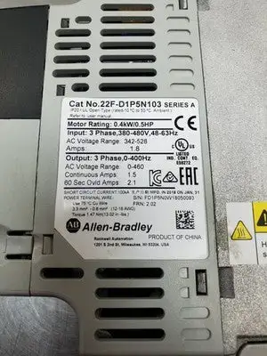 Used Allen-Bradley Allen-Bradley 22F-D1P5N103 Variable Speed Drives South Carolina US | Palmetto Automation #1761719