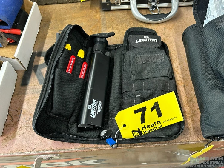 Used _UNKNOWN_ LEVITON FIBER OPTICS FIBER MICROSCOPE SET UP W/ GAUGE, TOOLS, GLASSES Fiber Inspection Scopes Illinois US | Heath Industrial Auction Services #1379561
