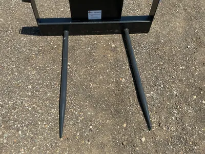 New JCT Bale Spear Skid Steer Attachment, Universal Quick Attach, Has Two Spears that Stick Out Appr...