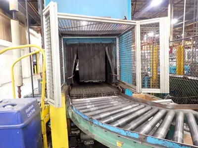 24" x 24" RANSOHOFF 3-STAGE STEEL MESH CONVEYOR PASS THROUGH PARTS WASHER: YOBRO #24301