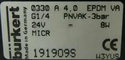 NEW BURKERT 0330-A-4.0 SOLENOID VALVE 0330A40 0330-A-4.0-EPDM-VA-G1/4 191909S