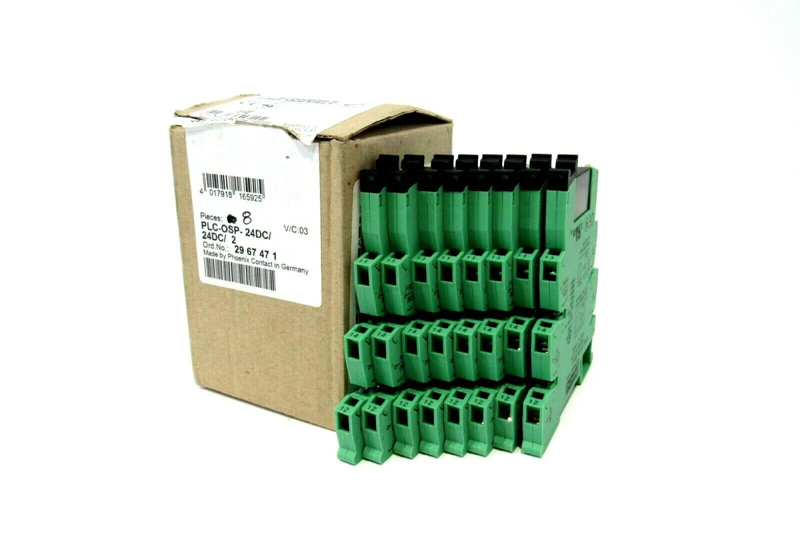 LOT OF 8 NEW PHOENIX CONTACT PLC-OSP- 24DC/ 24DC/ 2 RELAYS