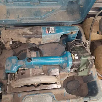 3 Piece Makita 18 Volt Kit, Drill, Saw, Sawzall and Prime Air Portable Air Compressor