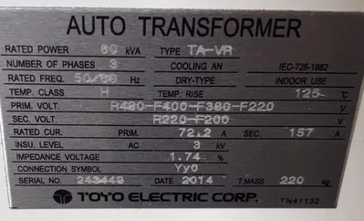 2014 TOYO TA-VR Miscellaneous, Transformers | Machinery Central (2)