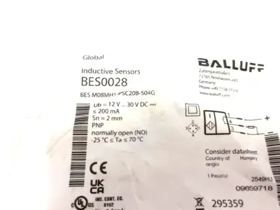 New | in-Stock Balluff Inductive Proximity Sensor, Flush Mount, BES M08MH1-PSC20B-S04G Proximity Sensors Michigan US | Maverick Industrial Sales #1498210