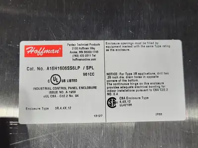 NEW HOFFMAN A16H1606SS6LP/SPL