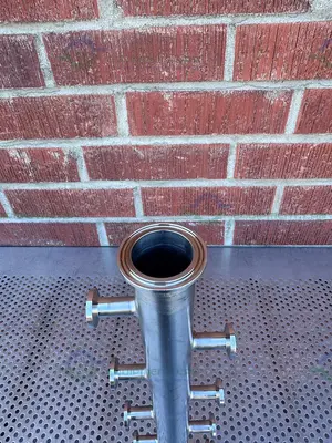 Stainless Steel  Manifold 1.5" Sanitary Fitting w/ 8 Ports 1/2" Sanitary Fitting