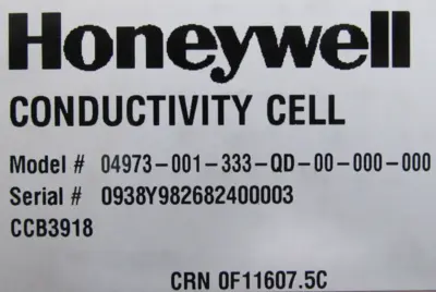 NEW HONEYWELL 04973-001-333-QD-00-000-000 CONDUCTIVITY CELL 04973001333QD0000000