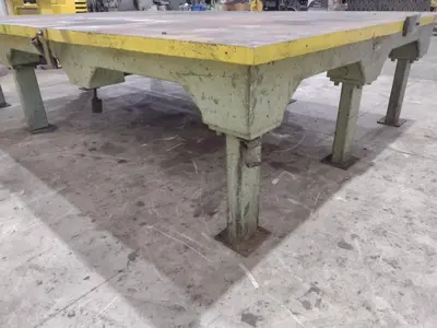 148" X 98" HEAVY DUTY STEEL LAYOUT WELDING SHOP TABLE: STOCK #23565