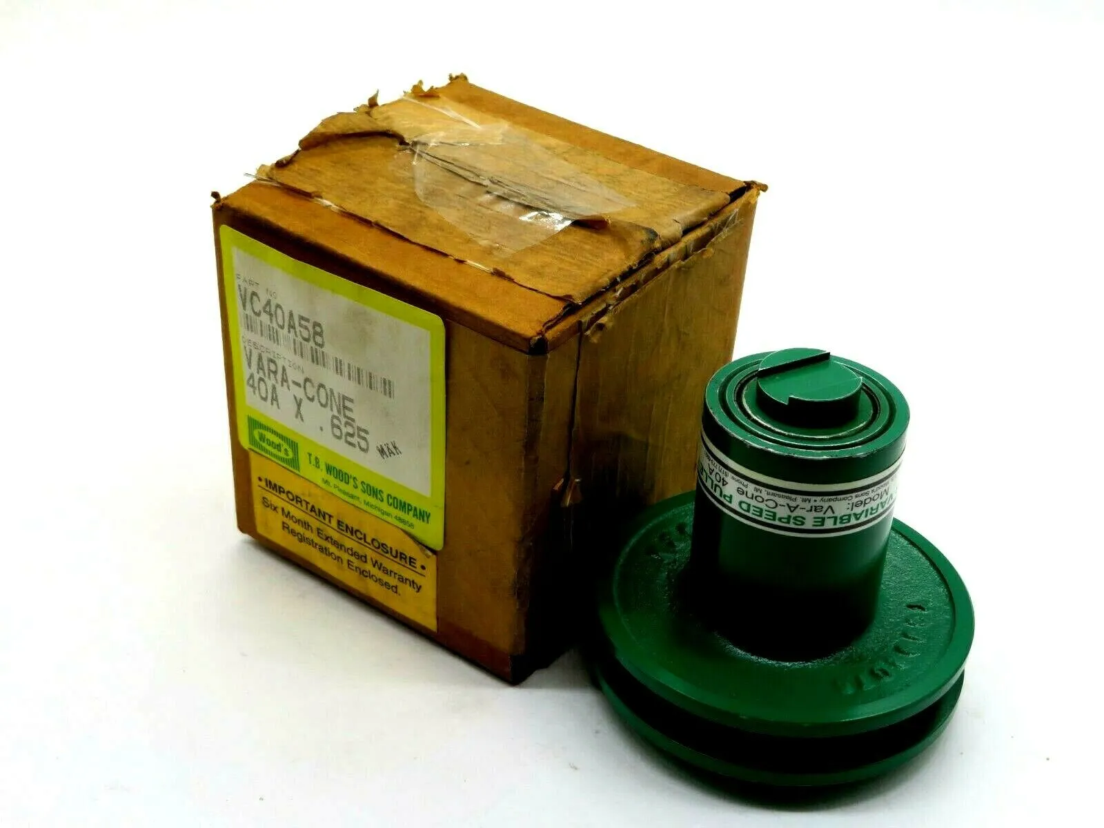 USED T.B. WOODS VC40A58 VARA-CONE 40A X .625