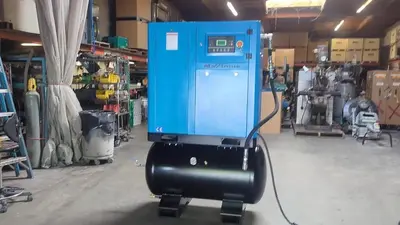 2025 Maximus 15 HP 63 CFM Rotary Screw Air Compressor 230V 3 Phase With 80G Tank