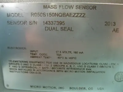 USED Micro Motion R050150NQBAEZZZZ