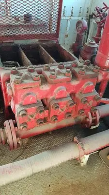 USED GARDNER DENVER PE-5Y 3X5 TRIPLEX WELL SERVICING REVERSING MUD PUMP PACKAGE