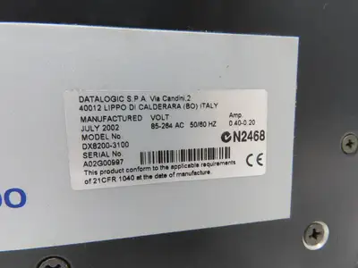 Datalogic DX8200-3100 Laser Barcode Scanner X-Pattern 85-264VAC 50/60Hz