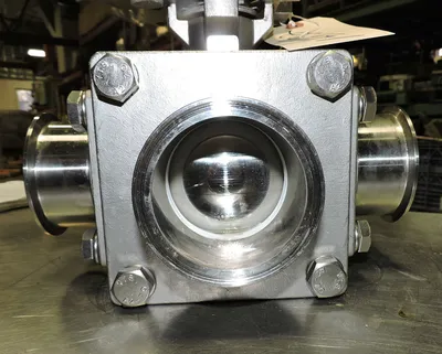 USED THREE WAY SANI  BALL  VALVE 3 WAY BALL VALVE