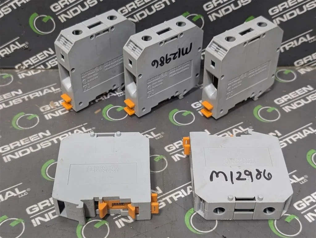 Lot of 5 Phoenix Contact Type UKH 50 Grounding Terminal Blocks Used