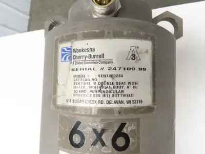 Waukesha Cherry-Burrell Sentinel IV Pneumatic Air Lifter Valve Double Seat 6" SS
