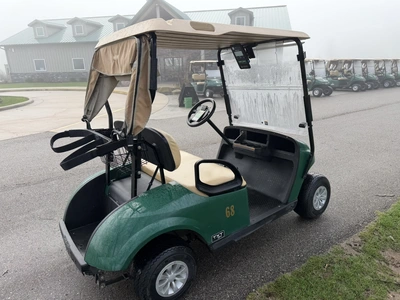 (1) 2019 E-Z-Go EFI golf cart with a Kawasaki gas engine, model 657061G01, includes canopy, fold-dow...