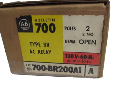ALLEN BRADLEY 700-BR200A1 AC RELAY 120V 60HZ 700BR200A1 NEW, SURPLUS