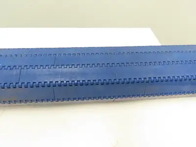 Intralox Blue Plastic Flat Top Smooth Conveyor Chain Belt 60" Wide x 30" L