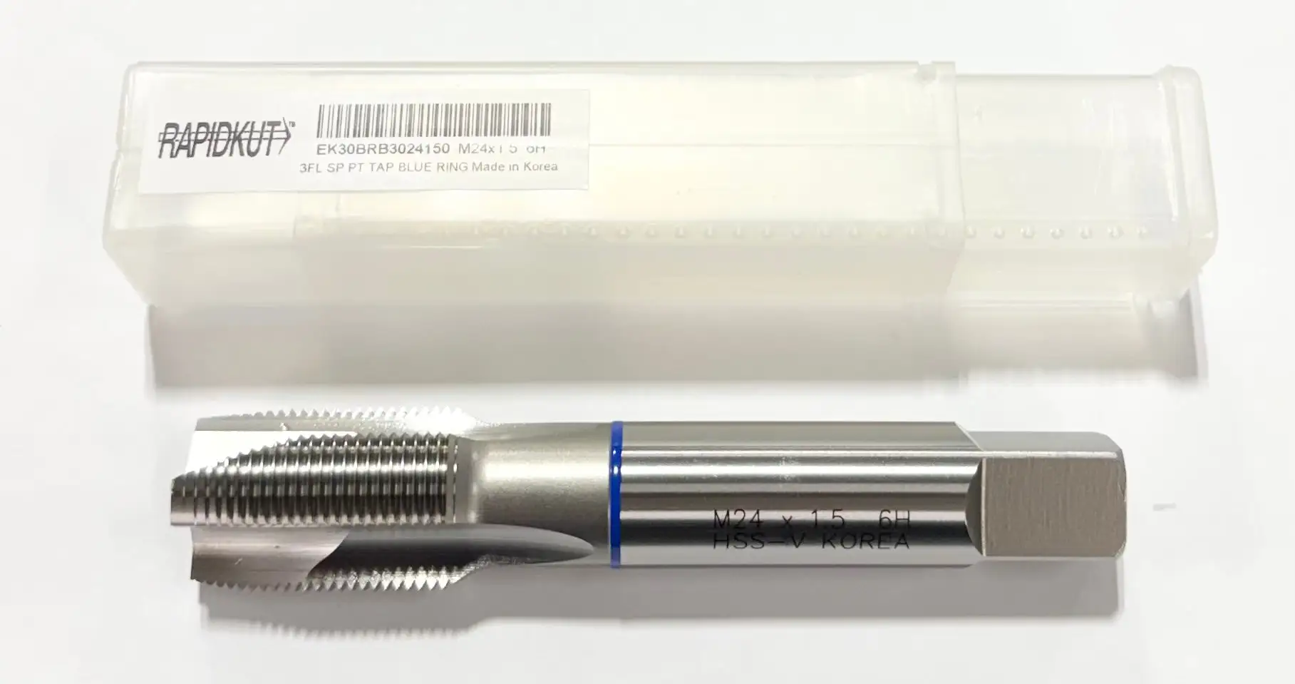 RapidKut M24 x 1.5mm HSS-V Spiral Point Plug Tap 3 Flute Blue Band 6H
